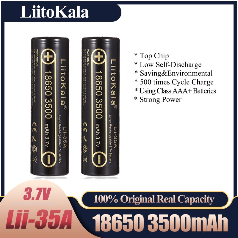 2-10pcs LiitoKala Lii-35A 1865 - Vape Battery 18650 recension och pris