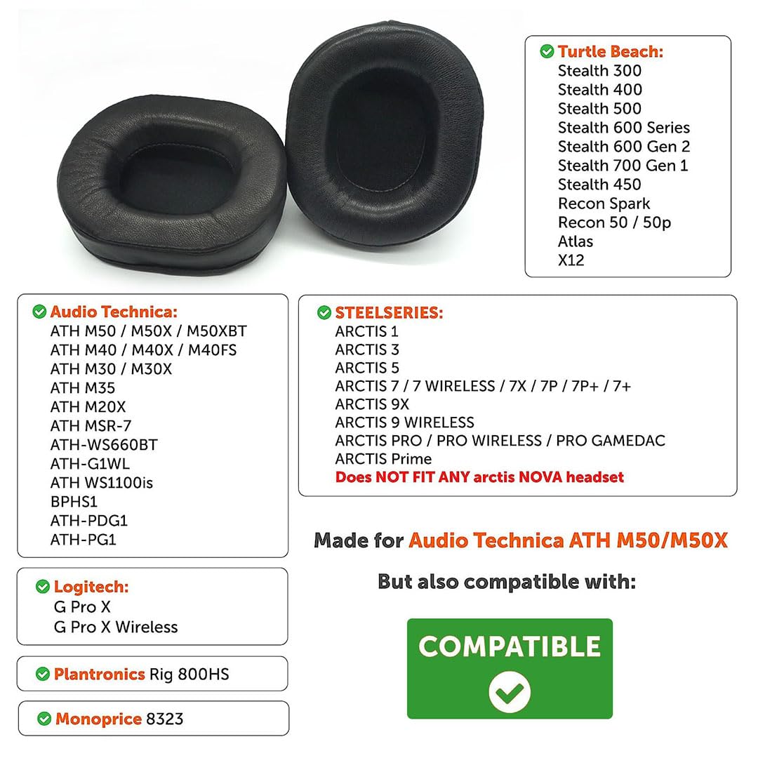 Replacement Lambskin Earpads f - Audio Technica Headphone Ath-M50X recension och pris